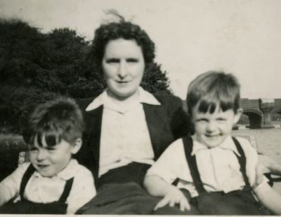 Mary Patricia McCartney with her sons Paul McCartney and Mike McGear